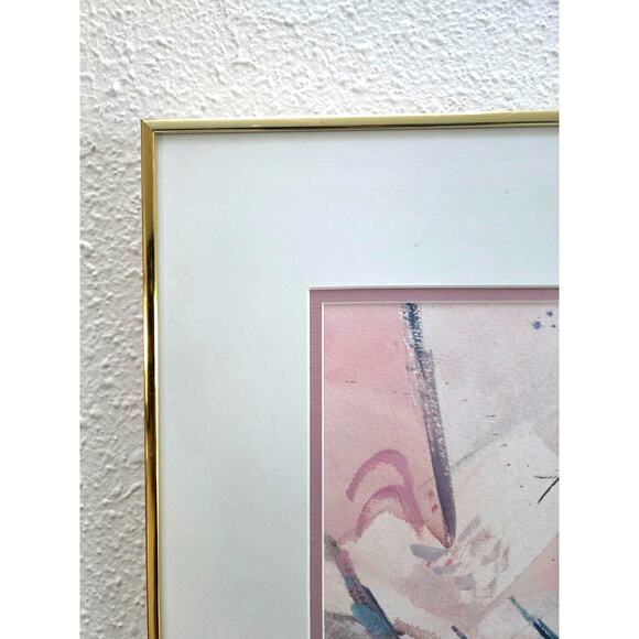 Mary Endico Original Abstract Watercolor Painting 16x15 Signed Gold Frame - Picture 5 of 10